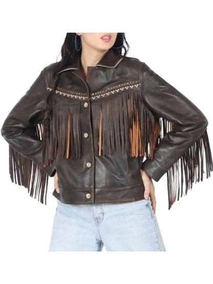 Fire Country S03 Sharon Leone Fringe Leather Jacket Fire Country S03 Sharon Leone Fringe Leather Jacket Brown