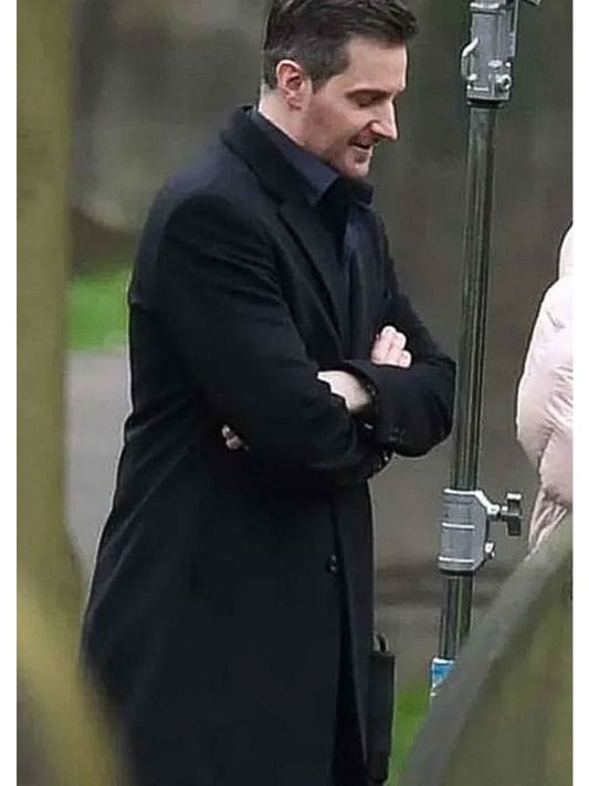 Fool Me Once S01 Joe Burkett Black Wool Coat