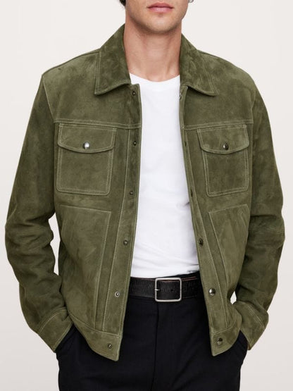 Found S02 Dhan Rana Green Suede Jacket