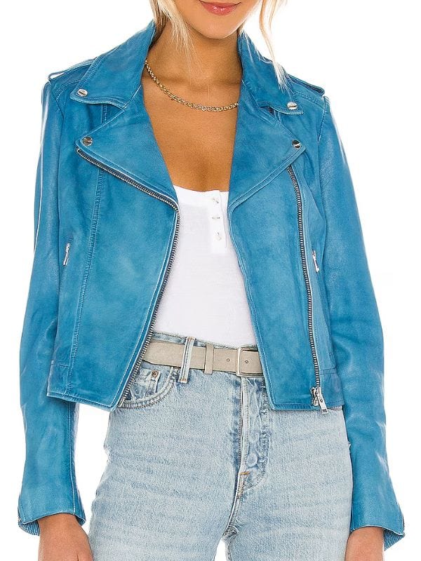 Found S02 Lacey Quinn Blue Leather Jacket