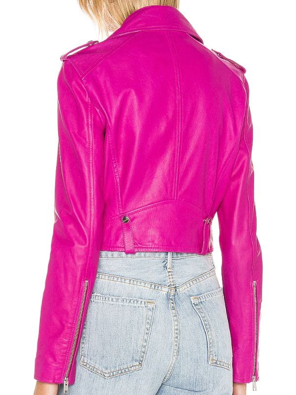 Found S02 Lacey Quinn Pink Leather Jacket