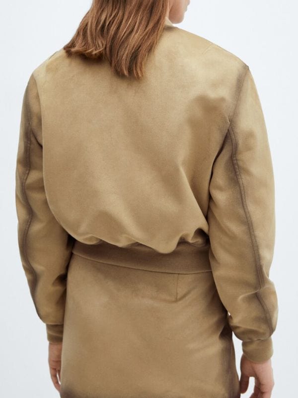 Found S02 Lacey Quinn Suede Bomber Jacket