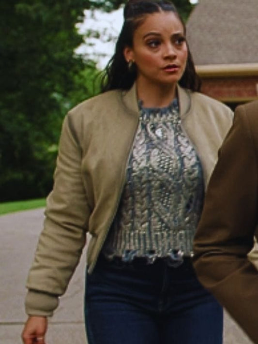 Found S02 Lacey Quinn Suede Bomber Jacket