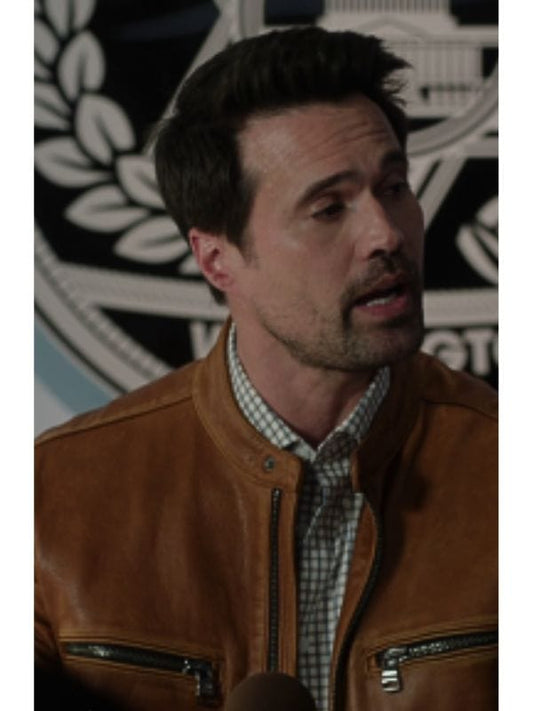 Found S02 Mark Trent Brown Leather Jacket