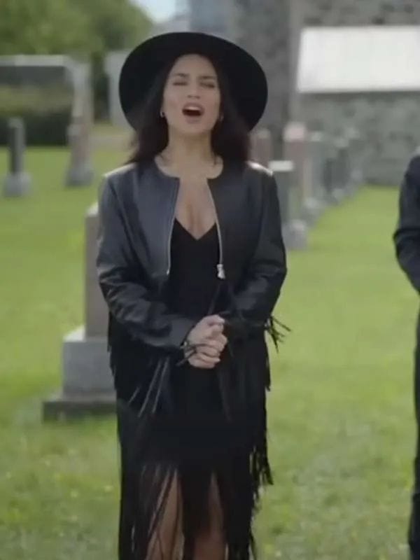 French Girl Vanessa Hudgens Black Leather Jacket