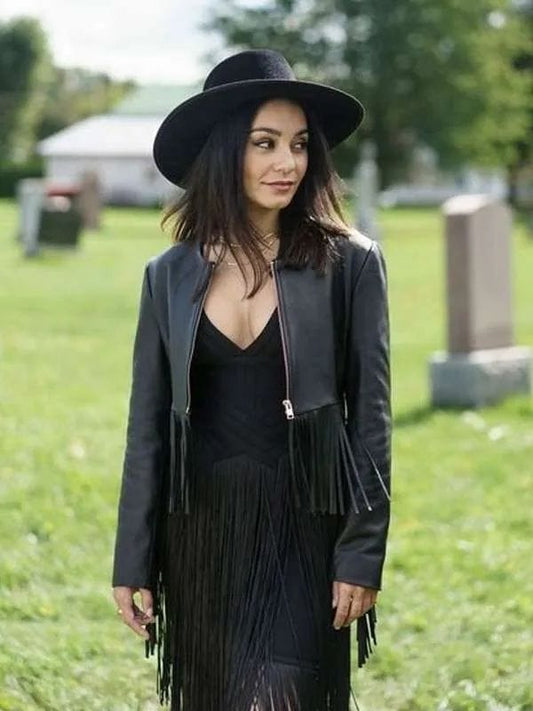 French Girl Vanessa Hudgens Black Leather Jacket