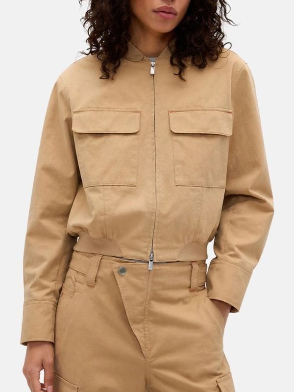 Gap × Victoria Beckham Bomber Jacket Beige
