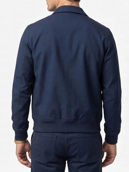 Glen Powell NYC 2026 Blue Bomber Jacket