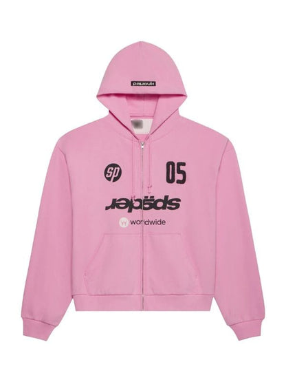 Sp5der Global Web Zip Up Hoodie Pink