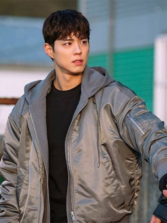 Good Boy S01 Park Bo-gum Grey Hooded Jacket
