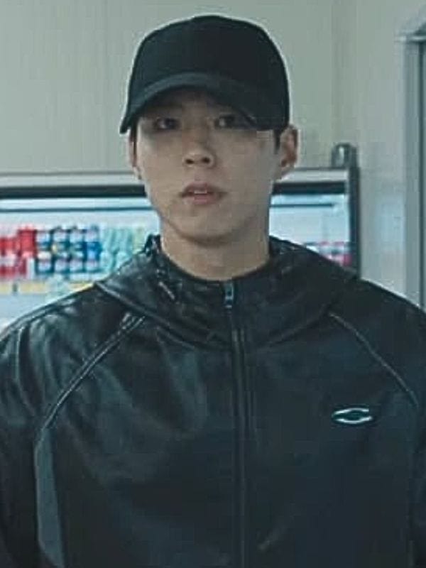 Good Boy S01 Park Bo-gum Leather Hooded Jacket