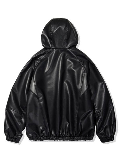 Good Boy S01 Park Bo-gum Leather Hooded Jacket