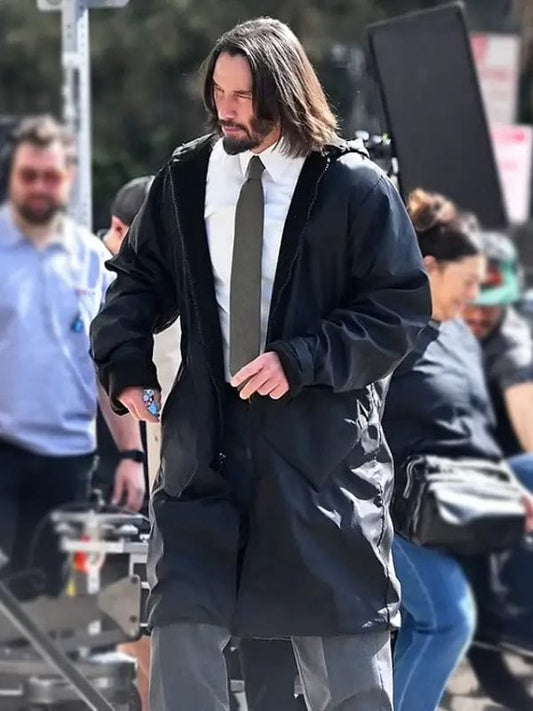 Good Fortune 2025 Keanu Reeves Black Coat
