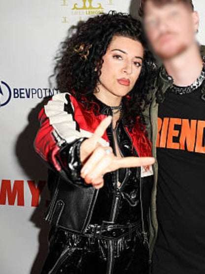 Grammy After Party 2026 Izzy T Leather Jacket Multicolor