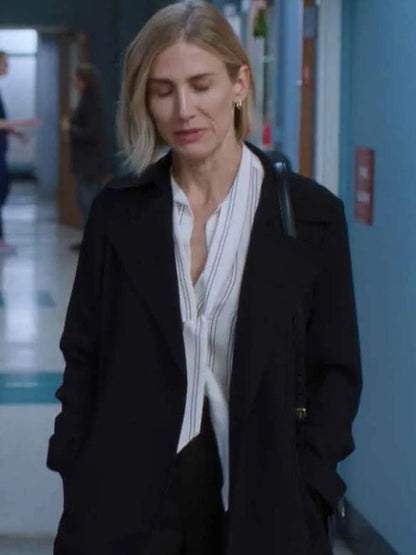 Greys Anatomy S22 Toni Wright Black Wool Coat
