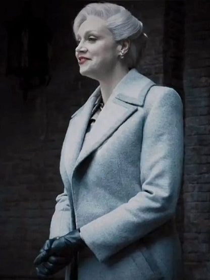 Gwendoline Christie Wednesday Grey Coat Gwendoline Christie Wednesday Grey Coat
