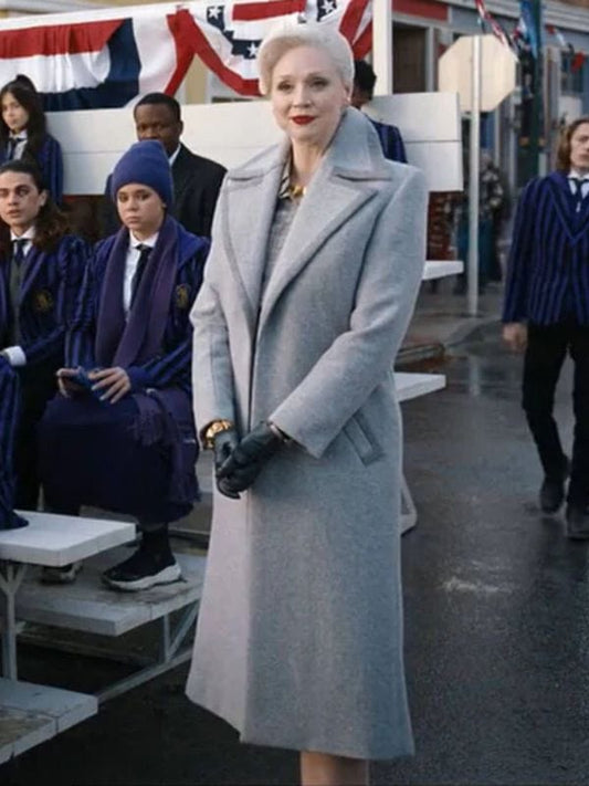 Gwendoline Christie Wednesday Grey Coat Gwendoline Christie Wednesday Grey Coat