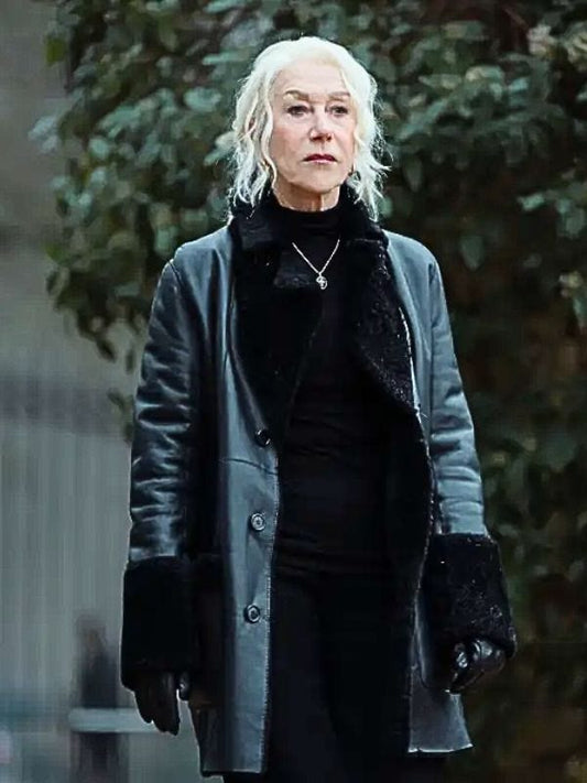 Helen Mirren MobLand Shearling Leather Coat