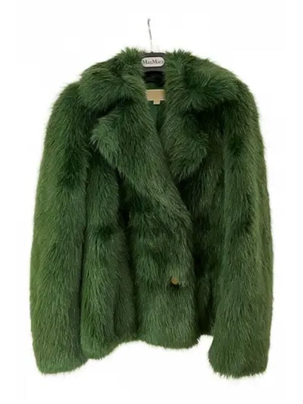High Potential 2024 Kaitlin Olson Green Fur Coat High Potential 2024 Kaitlin Olson Green Fur Coat