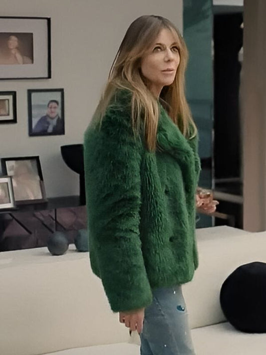 High Potential 2024 Kaitlin Olson Green Fur Coat High Potential 2024 Kaitlin Olson Green Fur Coat