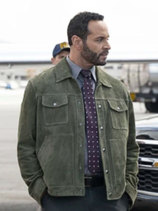 High Potential S01 Daniel Sunjata Green Suede Jacket High Potential S01 Daniel Sunjata Green Suede Jacket
