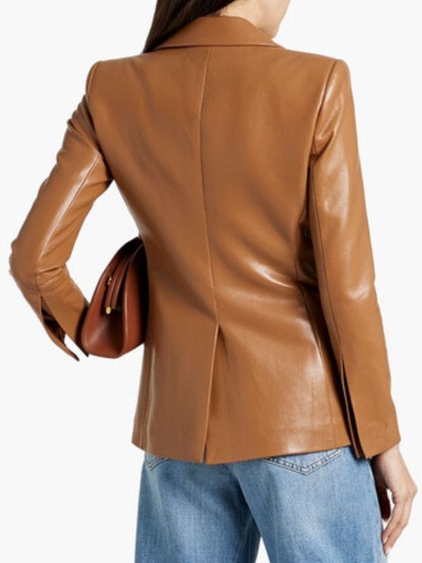 High Potential S01 Daphne Brown Leather Blazer