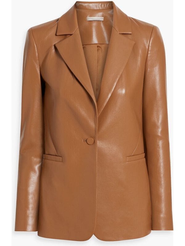 High Potential S01 Daphne Brown Leather Blazer