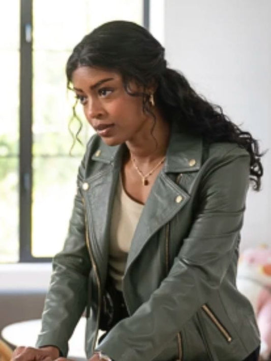 High Potential S01 Daphne Green Leather Jacket