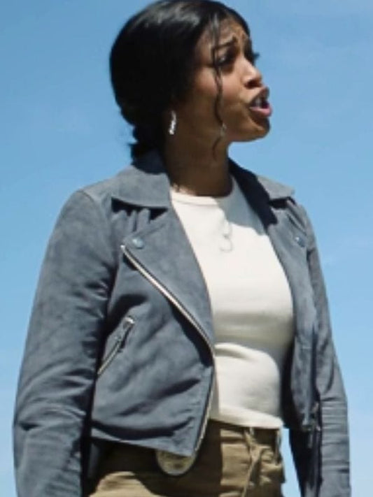 High Potential S01 Daphne Grey Suede Jacket