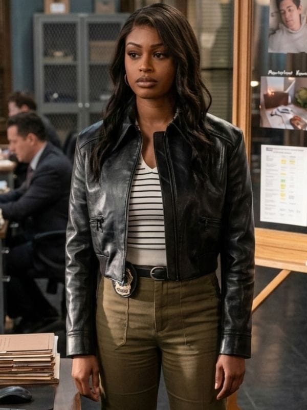 High Potential S02 Javicia Leslie Black Leather Jacket