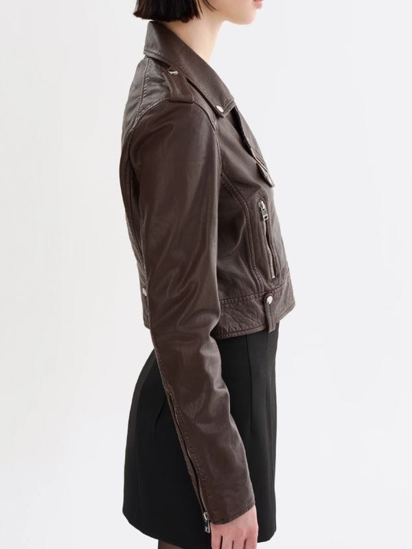 High Potential S02 Javicia Leslie Leather Jacket Brown