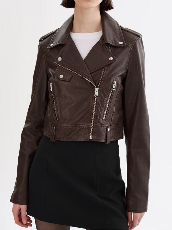 High Potential S02 Javicia Leslie Leather Jacket Brown