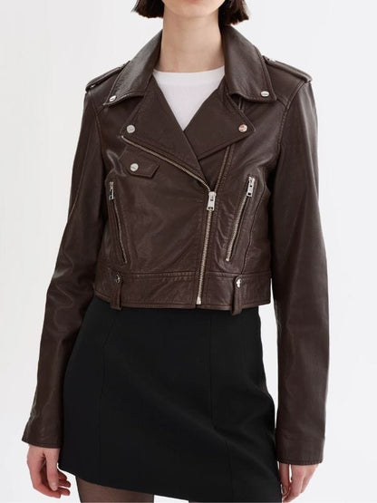 High Potential S02 Javicia Leslie Leather Jacket Brown