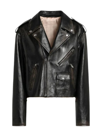 Hilary Duff Mature Black Biker Jacket