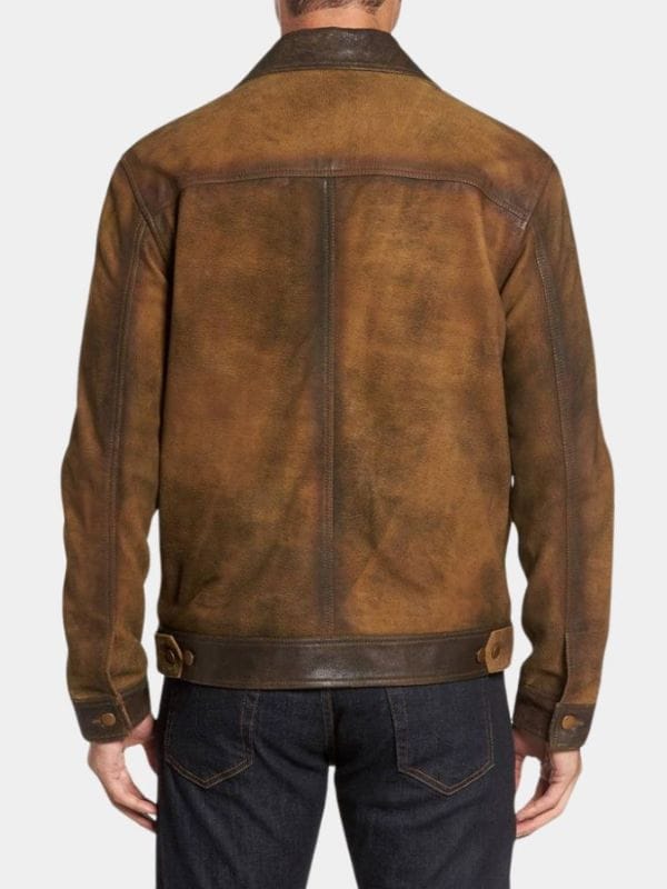 Hit Man Gary Suede Leather Jacket Brown