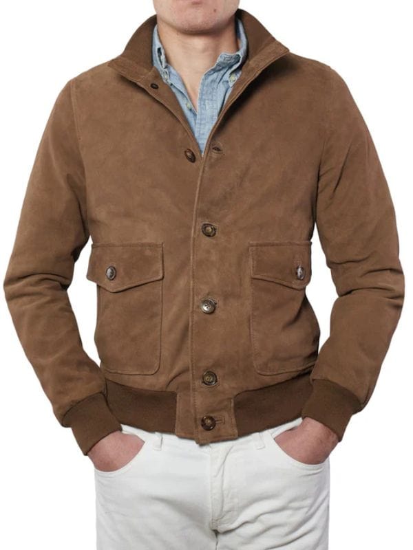 Hotel Costiera S01 Jesse Williams Brown Suede Jacket