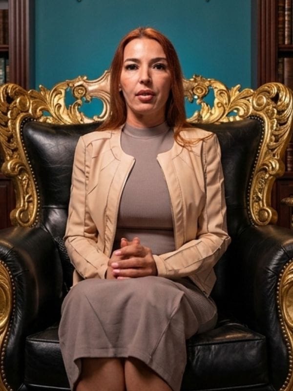 House of Villains S03 Drita D'Avanzo Leather Jacket Beige