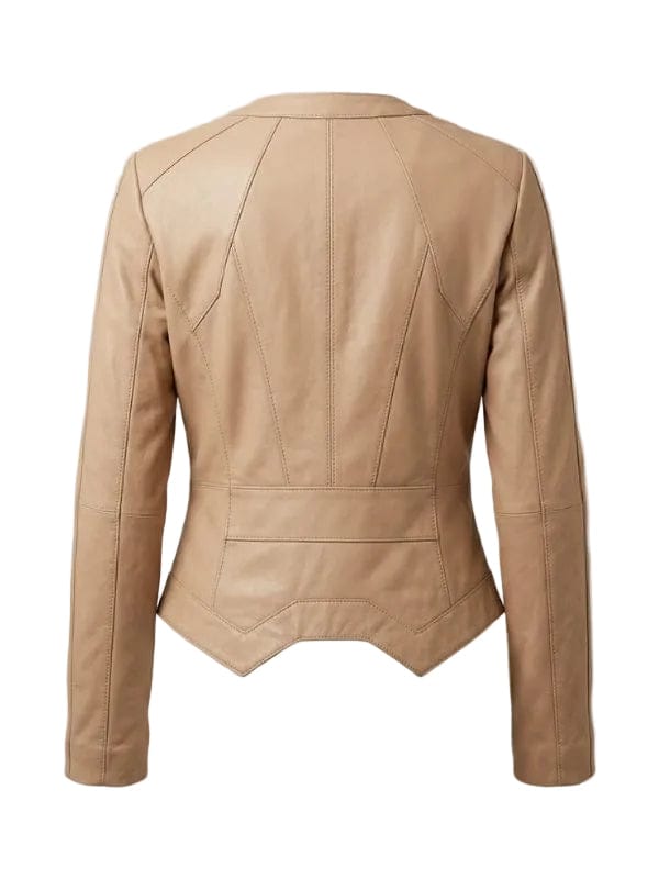 House of Villains S03 Drita D'Avanzo Leather Jacket Beige