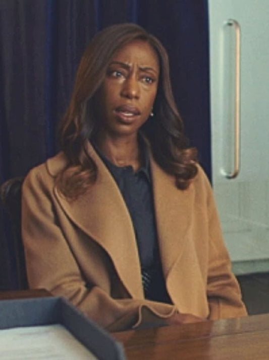 I Jack Wright S01 Nikki Amuka-Bird Brown Coat I Jack Wright S01 Nikki Amuka-Bird Brown Coat