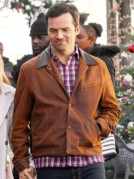 Ian Harding Our Little Secret 2024 Brown Jacket Ian Harding Our Little Secret 2024 Brown Jacket
