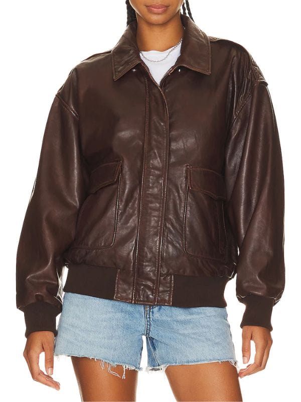 In The City S01 Lindsay’s Brown Leather Jacket