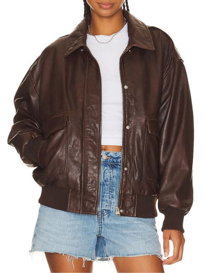 In The City S01 Lindsay’s Brown Leather Jacket