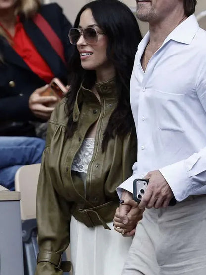 Ines de Ramon French Open 2026 Green Leather Jacket