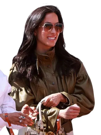 Ines de Ramon French Open 2026 Green Leather Jacket
