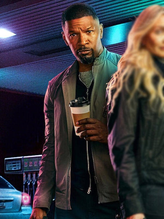 Jamie Foxx Back in Action Grey Jacket Jamie Foxx Back in Action 2025 Grey Jacket