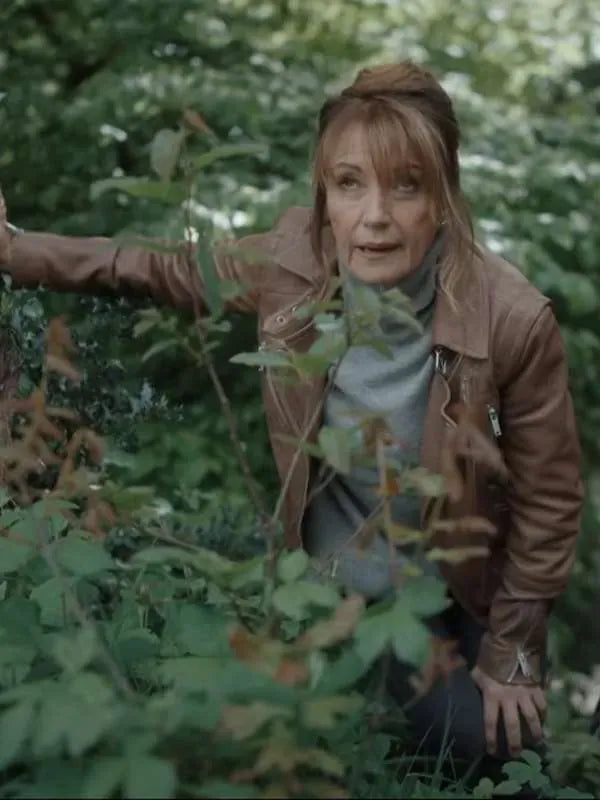Jane Seymour Harry Wild Brown Leather Jacket