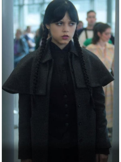 Jenna Ortega Wednesday S02 Checkered Coat Jenna Ortega Wednesday S02 Checkered Coat