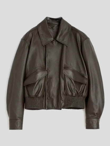 Jennifer Lawrence NYC 2025 Oversized Leather Jacket