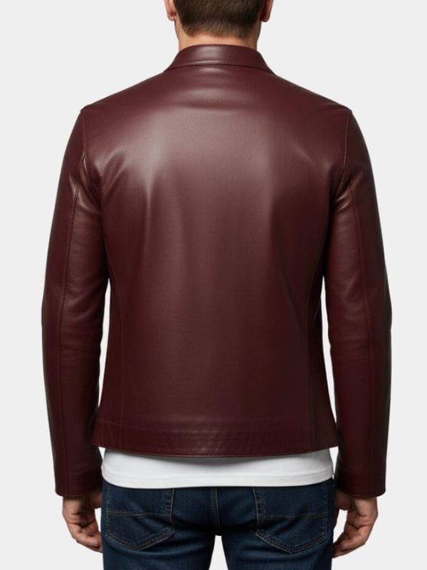 Jeremy Renner Burgundy Leather Jacket