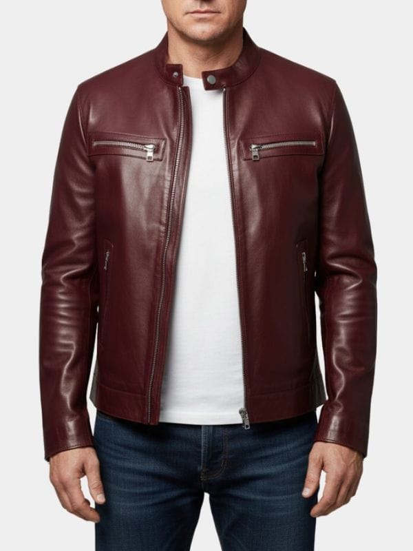 Jeremy Renner Burgundy Leather Jacket